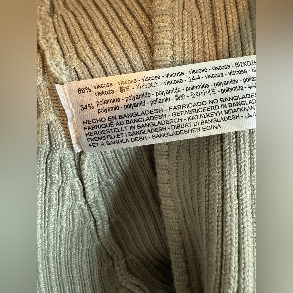 Zara Light Gray Ribbed Cropped Cardigan - Picture 6 of 10
